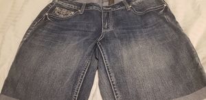 Jean shorts with rhinestone detail